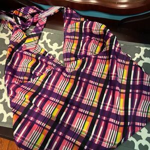 Catalina Swim Top Large Purple & Yellow Tankini
